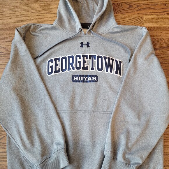 Georgetown Underarmour Hoodie Sweatshirt Grey Gray Hoyas - Picture 4 of 5